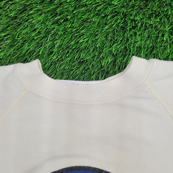 Vintage 80s Cat US-Flag Sweatshirt Womens Large 20x23 Beige - Picture 11 of 14